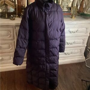 Lands' End Dark Purple Puffer Down Jacket